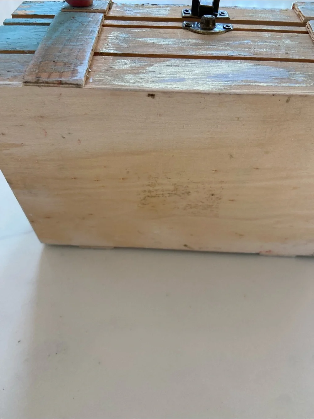 Coastal Wooden Trinket Box in Light Aqua - Nautical Accent